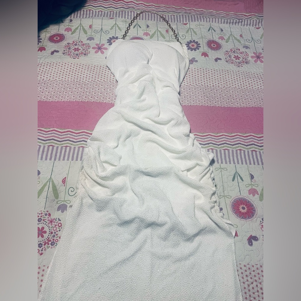White customized dress for prom , weddings , party and many more events